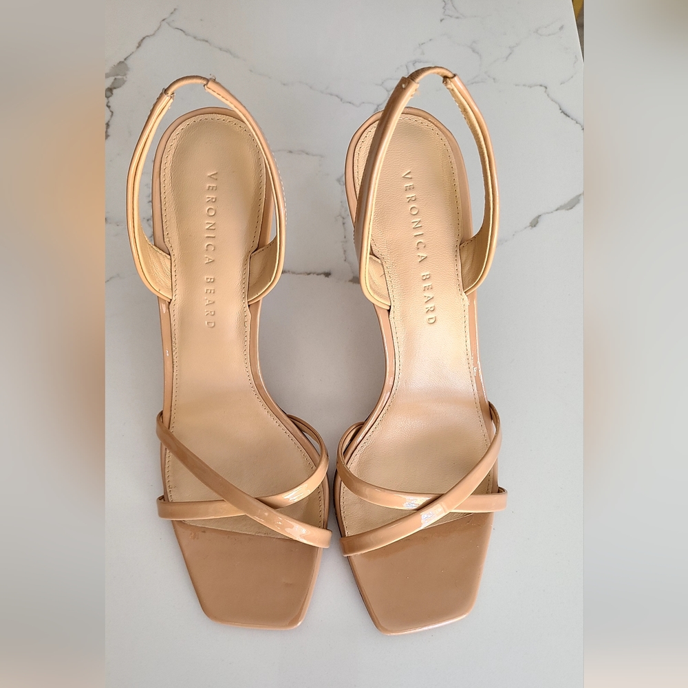 Veronica beard analita patent nude sandals